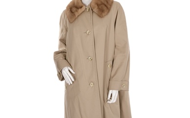 Aquascutum, an Aqua 5 ladies' beige trench coat, featuring a...