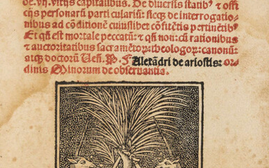 Ariosto (Alessandro) Enchiridion sive interrogatorium perutile pro animabus regendis, rare edition, [Lyon], [Jean Marion & Louis Martin], 1518.