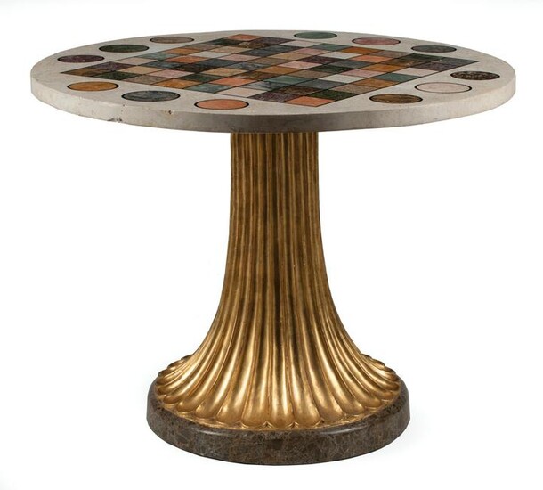 Art Moderne Marble and Parcel Gilt Center Table