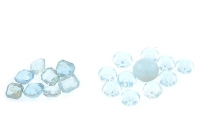 Assorted vari-shape aquamarines, 35.73ct