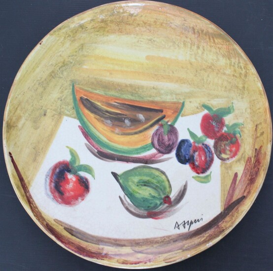 Attilio Alfieri SENZA TITOLO piatto in ceramica smaltato, diametro cm 43...