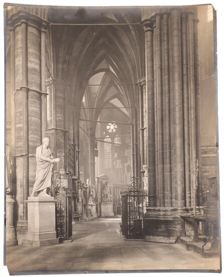Attributed to Frederick Henry Evans, British 1853-1945- The North Transept, Westminster Abbey gelatin silver print, unframed, inscribed ‘Westminster Abbey’ to verso, 25cm x 20cm Provenance: Property of Future PLC, removed from the offices of...