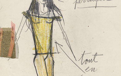 Bernard Buffet (1928-1999) Sagouins; La Vamp, maquette de costume pour ''Patron''
