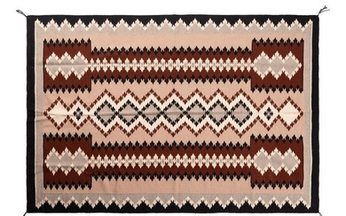 Bessie Yazzie (Diné, 20th century) Navajo Modified Storm Pattern Weaving / Rug