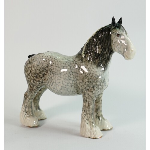 Beswick rocking horse grey shire 818: lovely early version w...
