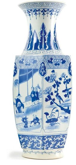 Blau-weiss-Vase, China, Qing-Dynastie - 19. Jh.