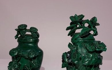 Bottle vase - Malachite - Copia di Vasetti in Malachite Dinastia Qing - China - Qing Dynasty (1644-1911)
