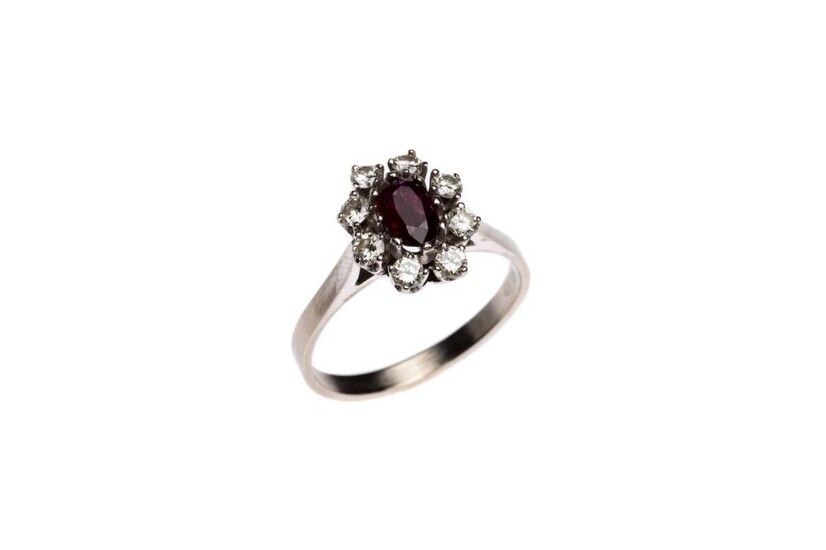 Brilliant ring with ruby | Brillantring mit Rubin