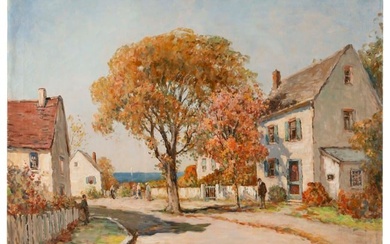 C. HJALMAR "CAPPY" AMUNDSEN (Maine/New York/Massachusetts, 1911-2001), "A Maine Homestead"., Oil on