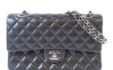CHANEL Quilted CC SHW Classic Shoulder Bag Crossbody Lambskin Leather Black