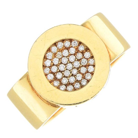 CHANEL- an 18ct gold diamond dress ring. The pave-set