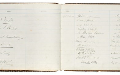 [CHURCHILL]--MONORAIL | visitors' book signed by Churchill and others, 1910-11