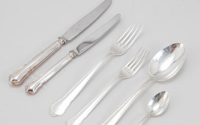 CUTLERY SET, silver, 72 pieces, “Chippendale”, total weight approx. 2210 grams.
