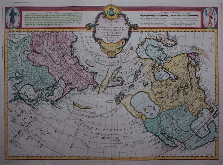 Carte Des Nouvelles Decouvertes Au Nord de la Mer du Sud, Tant a l'Est de la Siberie et du Kamtchatka, Qua l'Ouest de la Nouvelle France