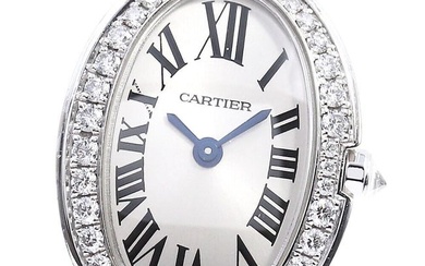 Cartier Mini Baignoire K18WG Diamond Bezel WB520027 Ladies Watch Pre-Owned