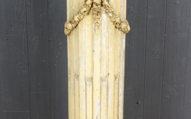 Carved and Painted Wood Pedestal