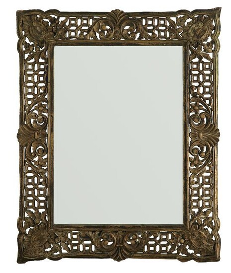 Carved and Pierced Painted Mirror