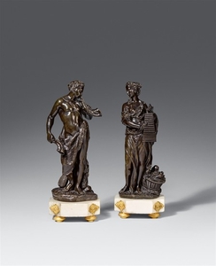 Cast bronze figures of a satyr and a nymph, F ..., Satyr und Nymphe