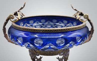 Centrepiece - Napoleon III style - Bronze / Brass, Crystal