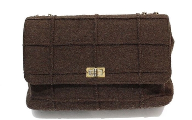 Chanel - Brown Wool Reissue 2.55 Chain Flap Shoulder bag
