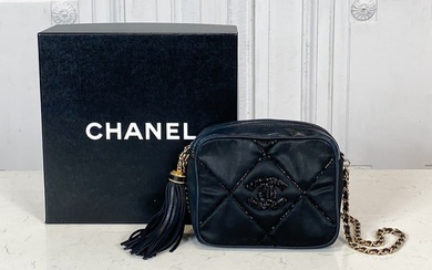 Chanel Satin Beaded Camera Cc Tassel Bag