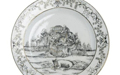 Chinese European subject 'Nativity' plate, Qianlong