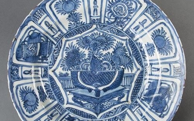 Chinese Export Blue & White Kraak Porcelain Dish
