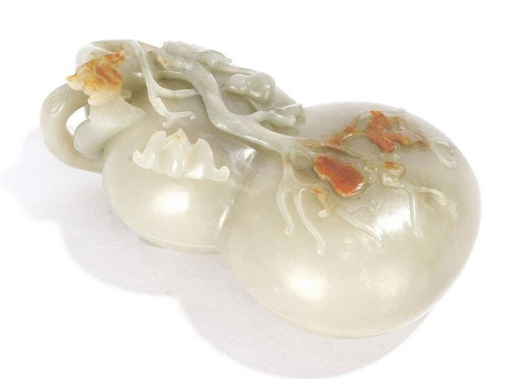 Chinese Nephrite White Jade Double Gourd