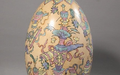 Chinese Porcelain Famille Rose Egg Shaped Vase