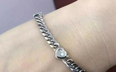 Chopard Happy Diamond Heart Curb Link Bracelet in 18k