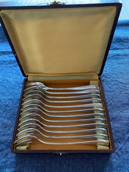 Christofle - Christofle - Oyster forks (12) - Art Deco - Silverplate