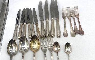Christofle - Table service (21) - Christofle- set of 3 spoons, 2 teaspoons, 2 forks, 4 fish forks, 6 fish knives and - Silverplate