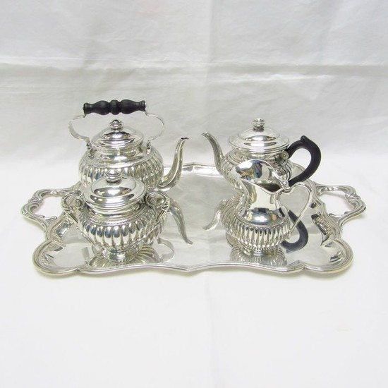Coffee and tea service - .915 silver - Juan Sellan, Madris - Spain - Late 19th century