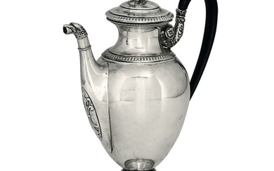 Coffee pot, Antique Large Silver Coffee Pot (1) - Silver - Austro-Hungaric Empire - Mid 19th century