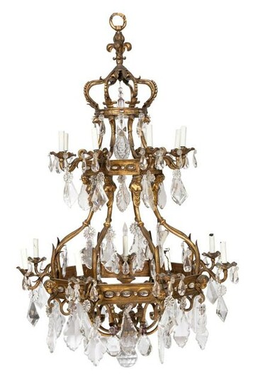 Continental Neoclassical Style Gilt-Metal and Cut-Glass
