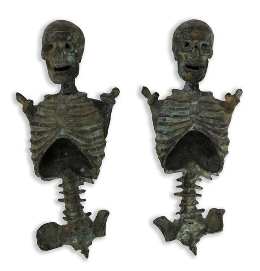 Coppia scheletri in bronzo