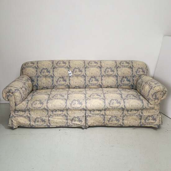 Custom Neoclassical toile upholstered sofa