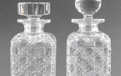 Cut Glass Decanters, Pair
