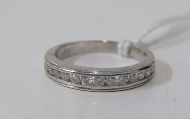 DIAMOND HALF ETERNITY RING, 18ct white gold ring with channe...