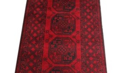 Dark Cherry Afghan Runner rug - 278 cm - 80 cm