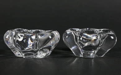Daum Nancy France Pair Art Glass Open Salts