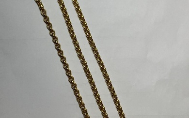 Demi parure en or jaune (750) comprenant un collier et un bracelet à maille jaseron....