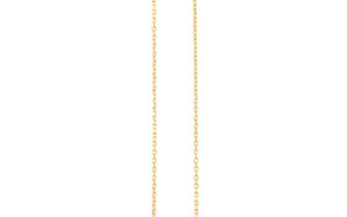 Description A GOLD AND DIAMOND PENDANT NECKLACE, BY FRED...