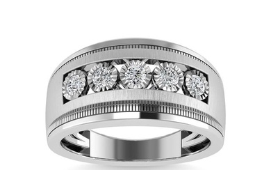 Diamond 1/2 Ct.Tw. Channel Set Mens Band in 10K White Gold