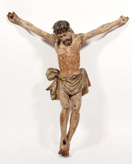 ESCUELA CASTELLANA SIGLO XVII. CRUCIFIED CHRIST IN CARVED WOOD.