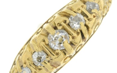 Early 20th century diamond five-stone ring