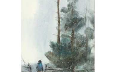 Edward Gifford (OH, 1927-1998), Untitled (Man in Snow)