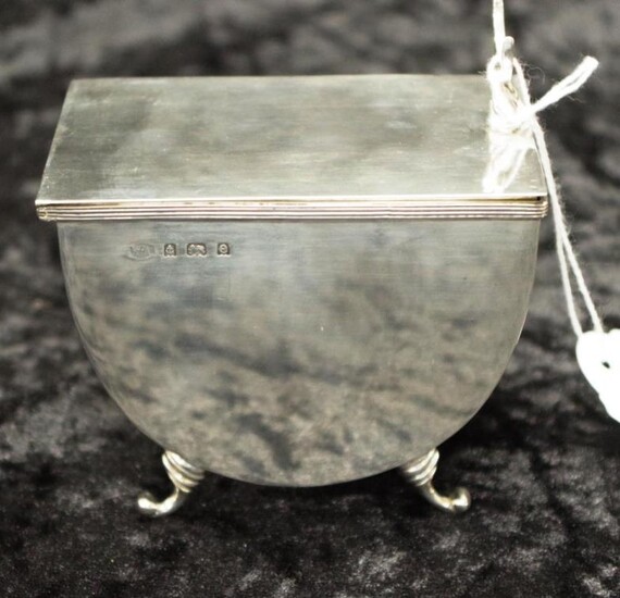 Edwardian sterling silver caddy box with gilded interior, hallmarked...
