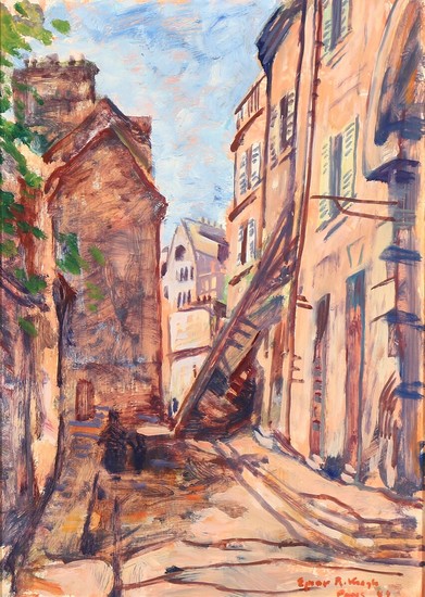 Einar R. Kragh: Street view from Paris. Signed Einar R. Kragh Paris 49. Oil on board. 45×32 cm.