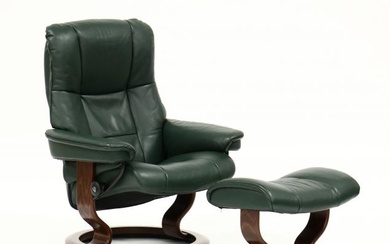 Ekornes, Stressless Leather Lounge Chair And Ottoman